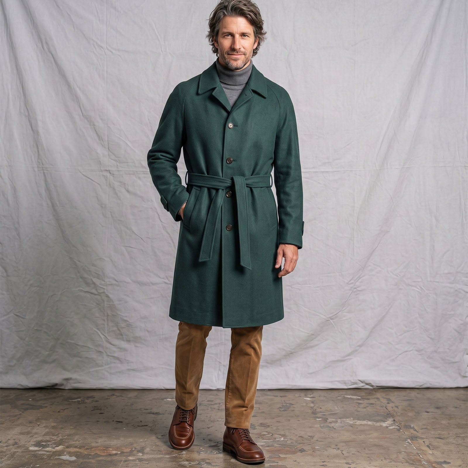 Custom Overcoats Racing Green Pure Camel Hair