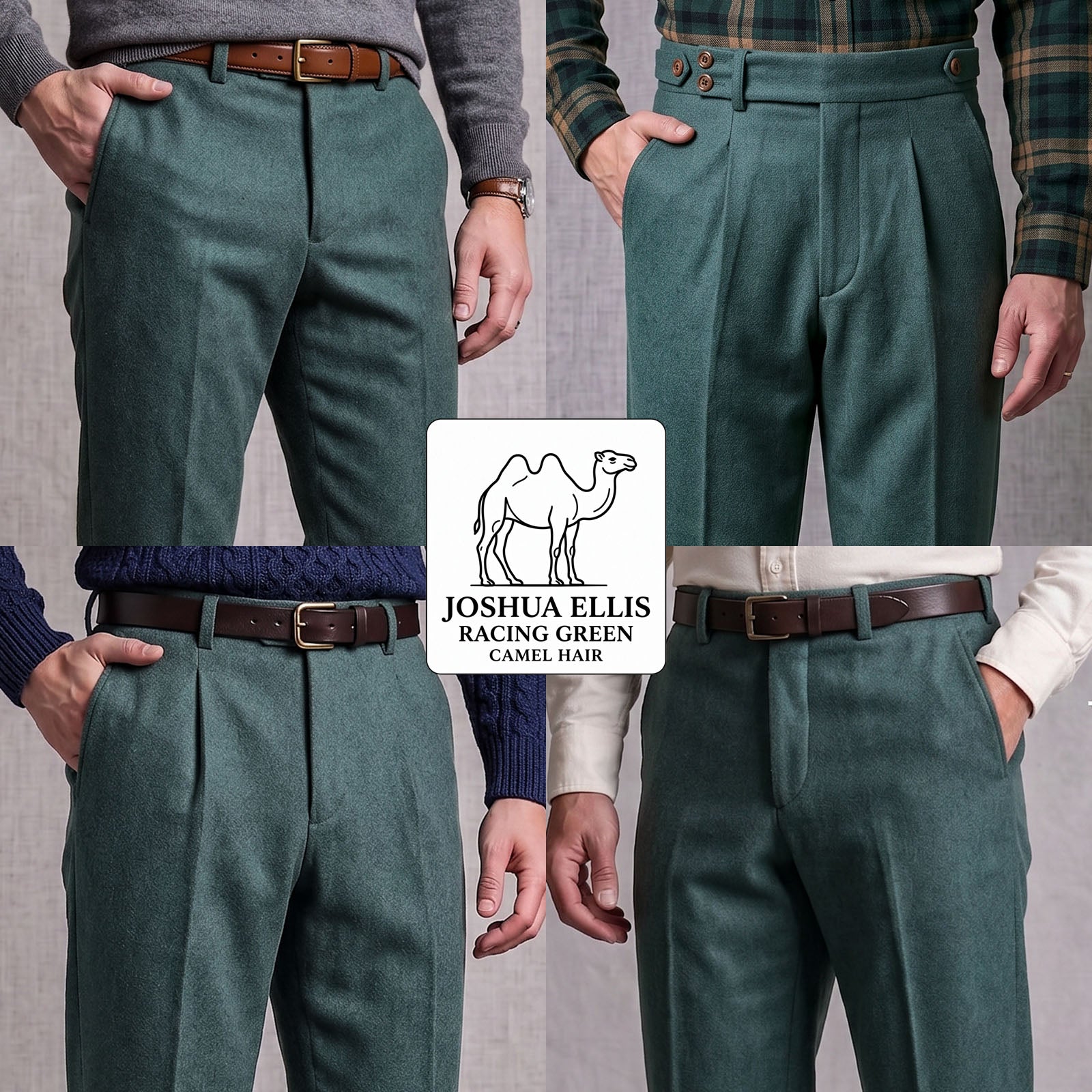 Custom Trousers Racing Green Pure Camel Hair