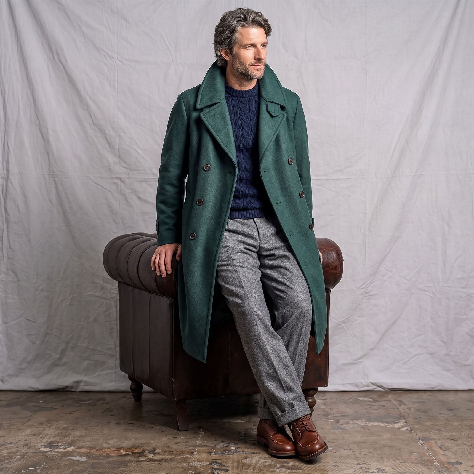 Custom Overcoats Racing Green Pure Camel Hair