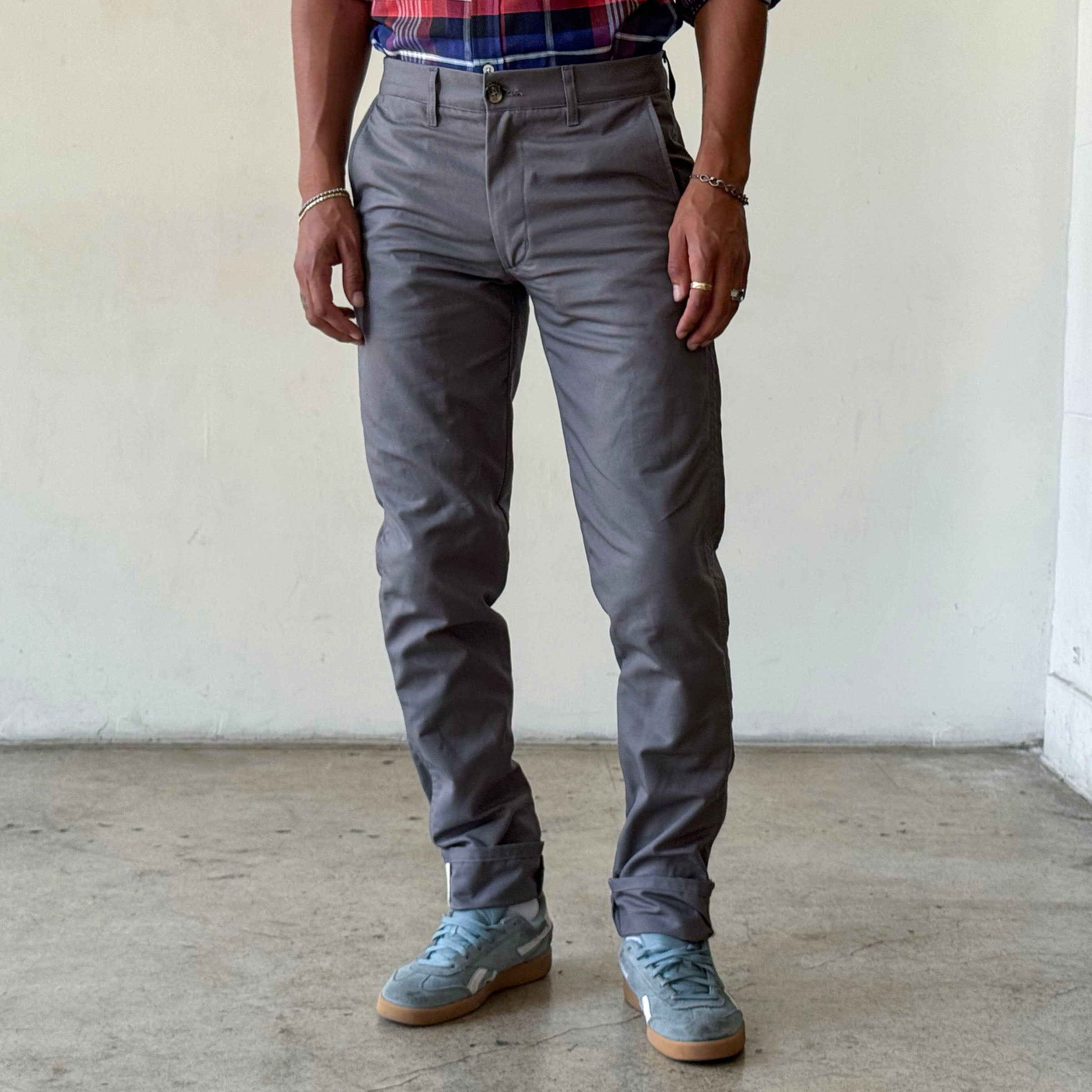 Rivet Chino Quiet Storm 8oz Grey Canvas Sz 33