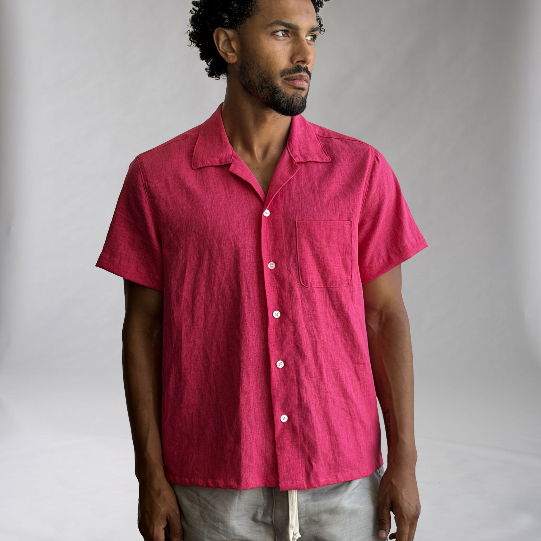 Riviera Fruit Punch Linen Short Sleeve Shirt
