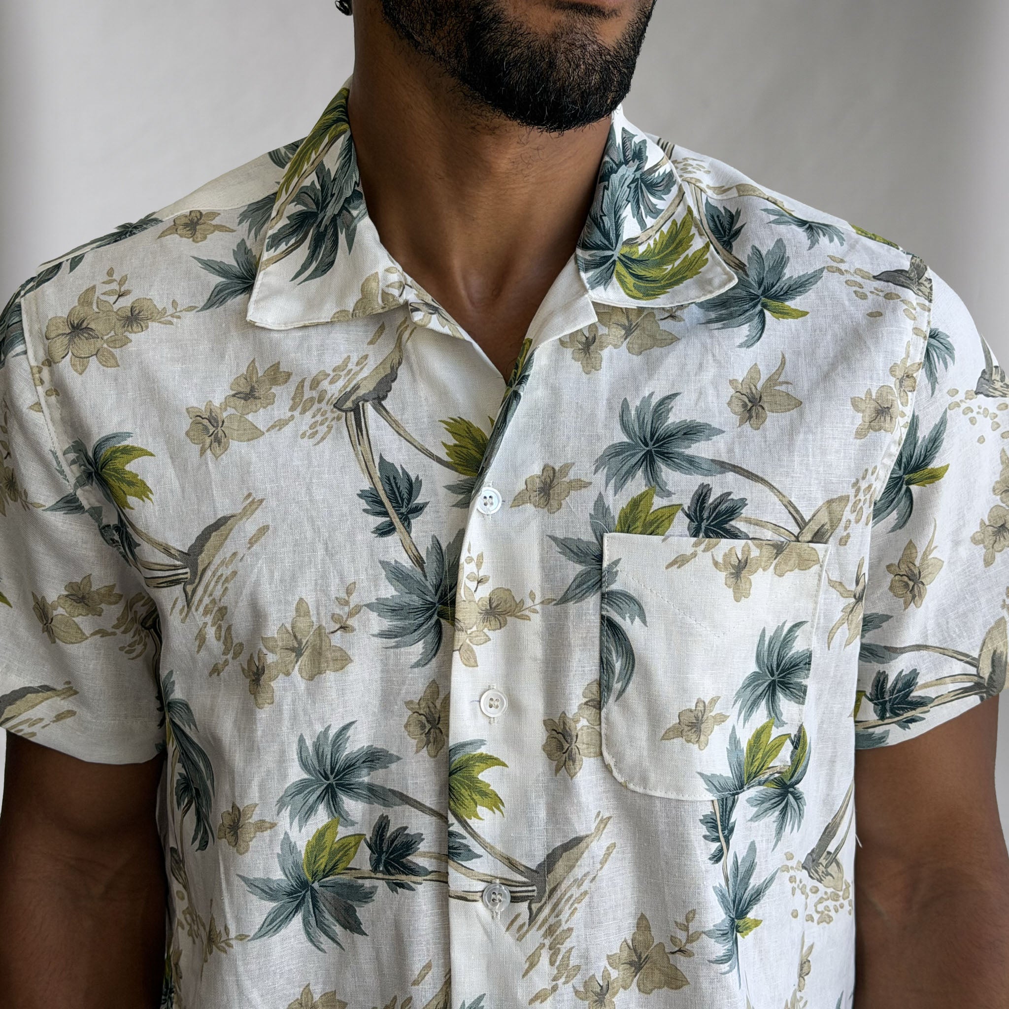 Riviera Pelican Island Linen Short Sleeve Shirt