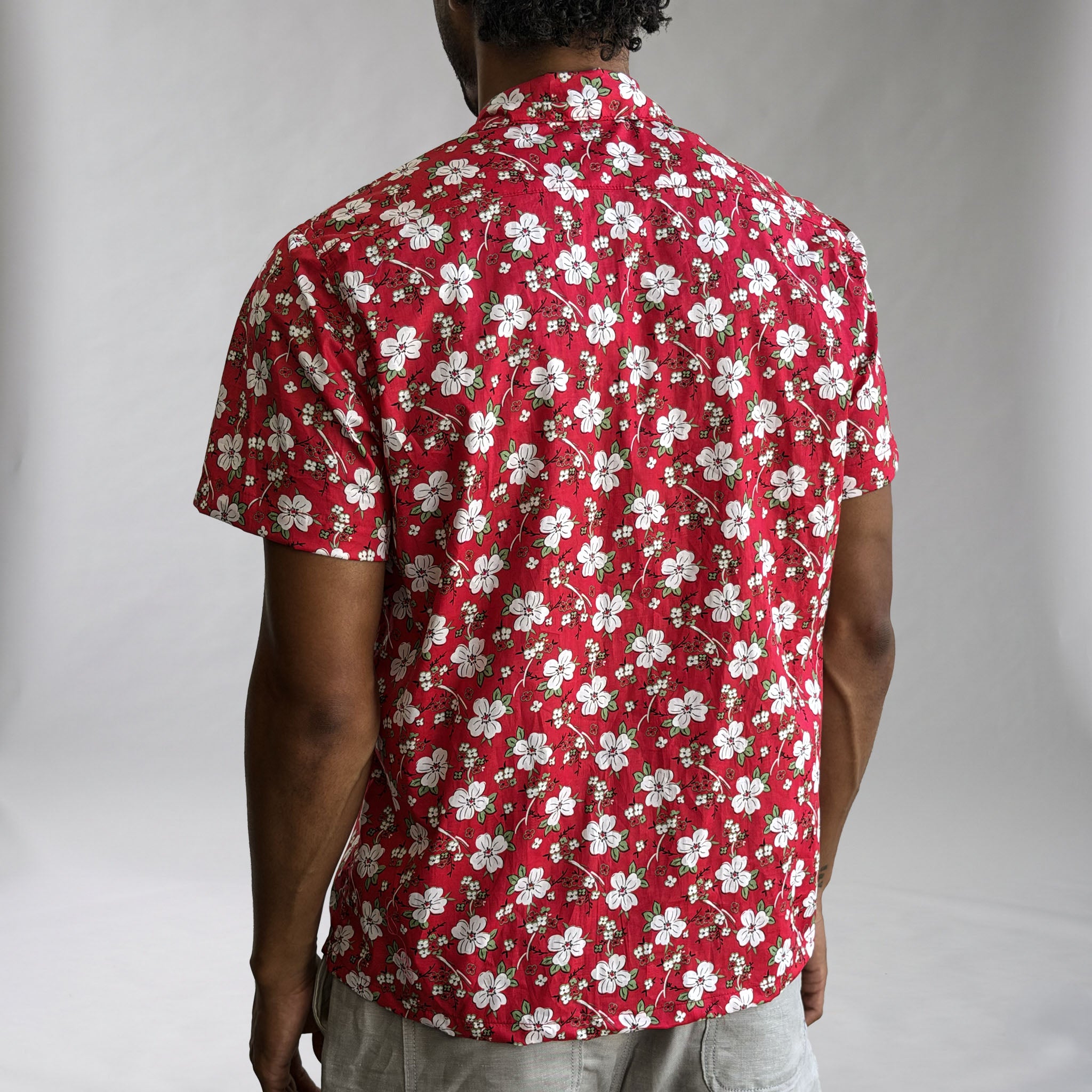 Riviera Tropical Blossoms Poplin Short Sleeve Shirt