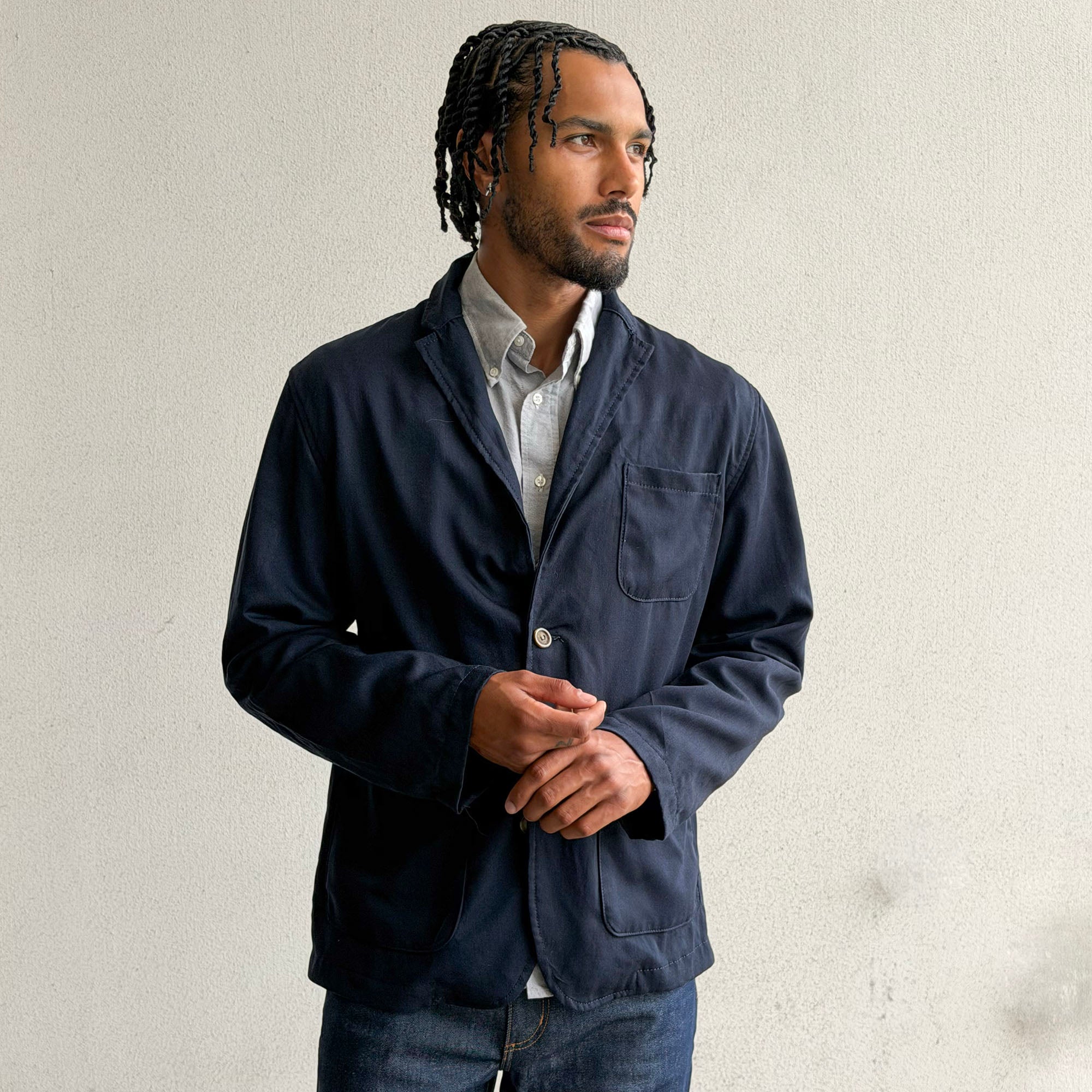 Sinclair Sportcoat Navy Italian Wool-Linen