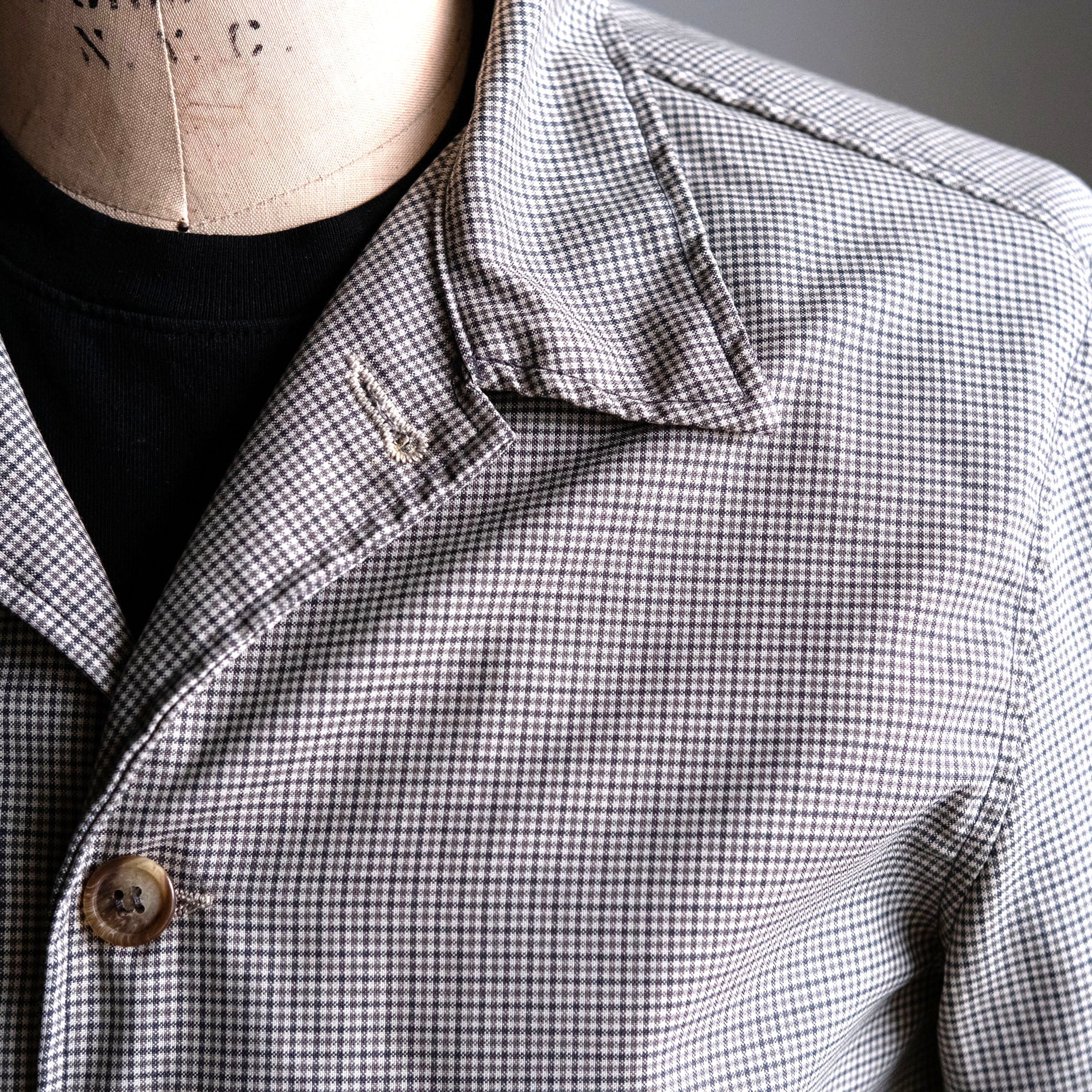 Sample Sale: Corso Jacket in Dove Microcheck Wool Sz 42