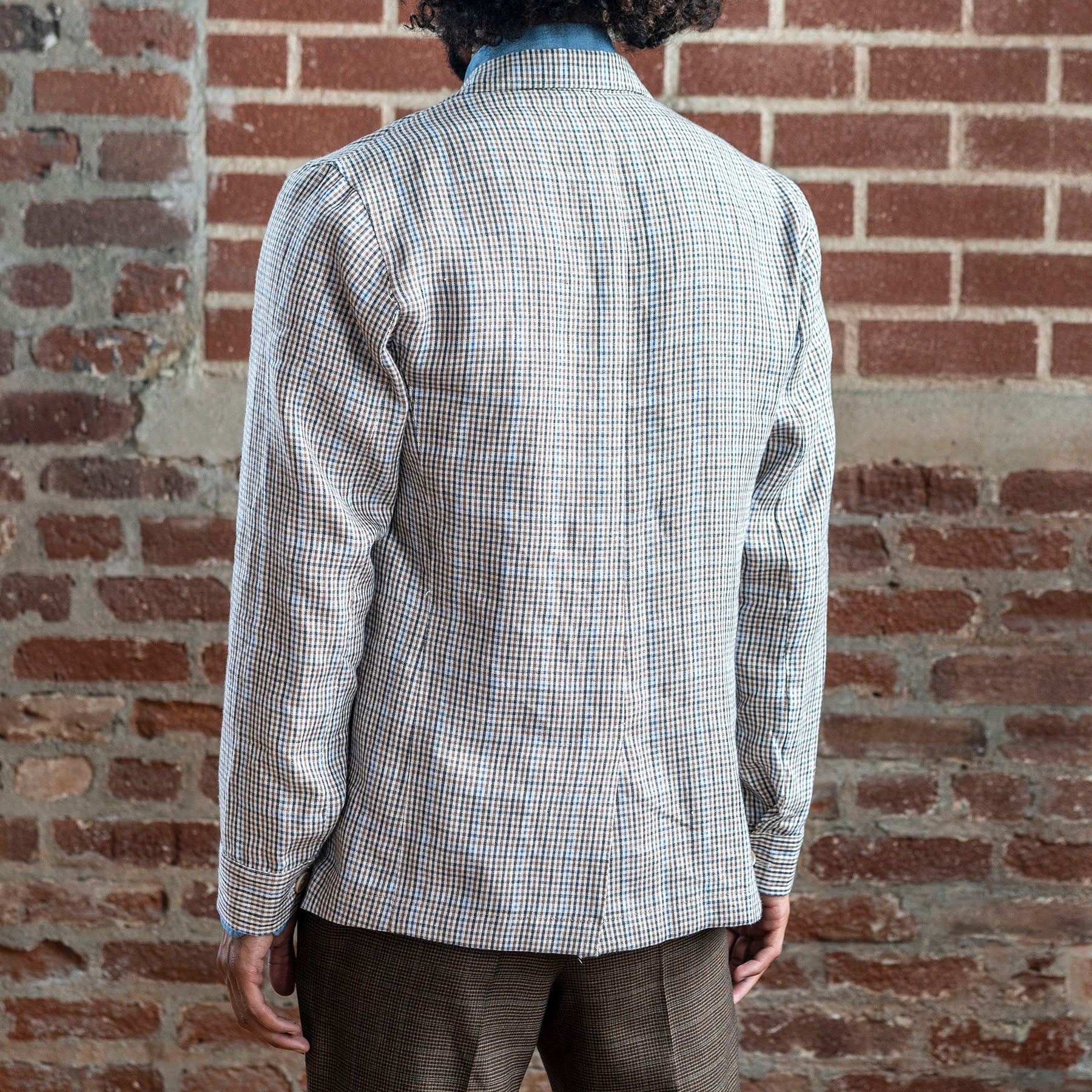 Sample Sale: Teba in Loro Piana Pure Linen Check Size 40