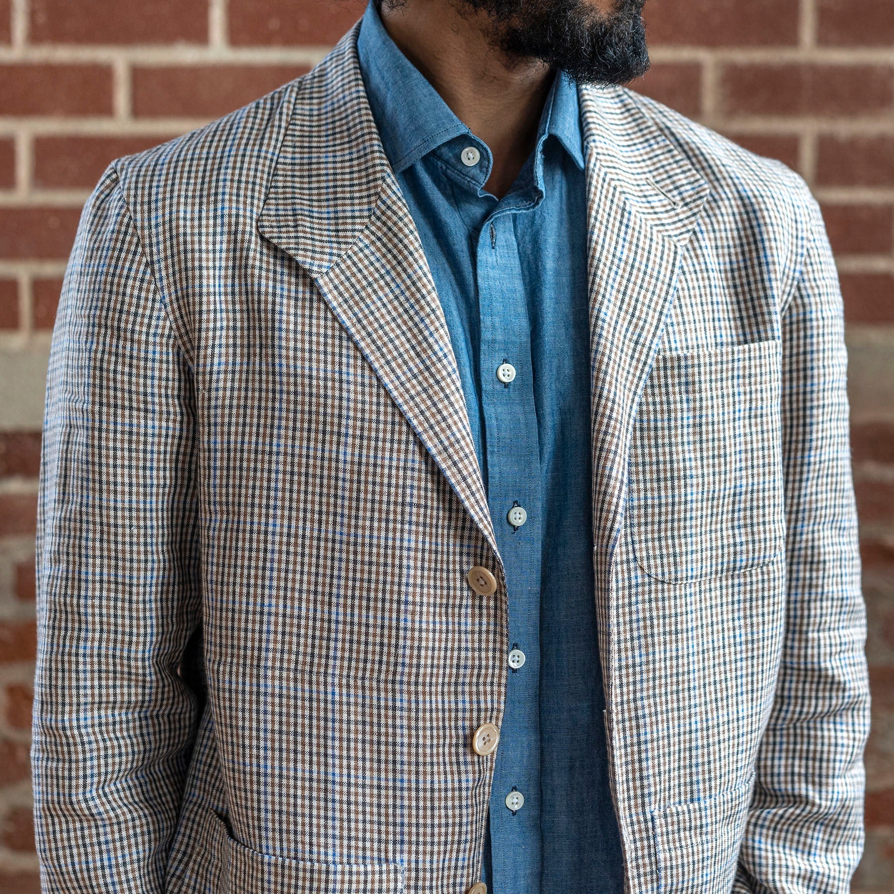 Sample Sale: Teba in Loro Piana Pure Linen Check Size 40