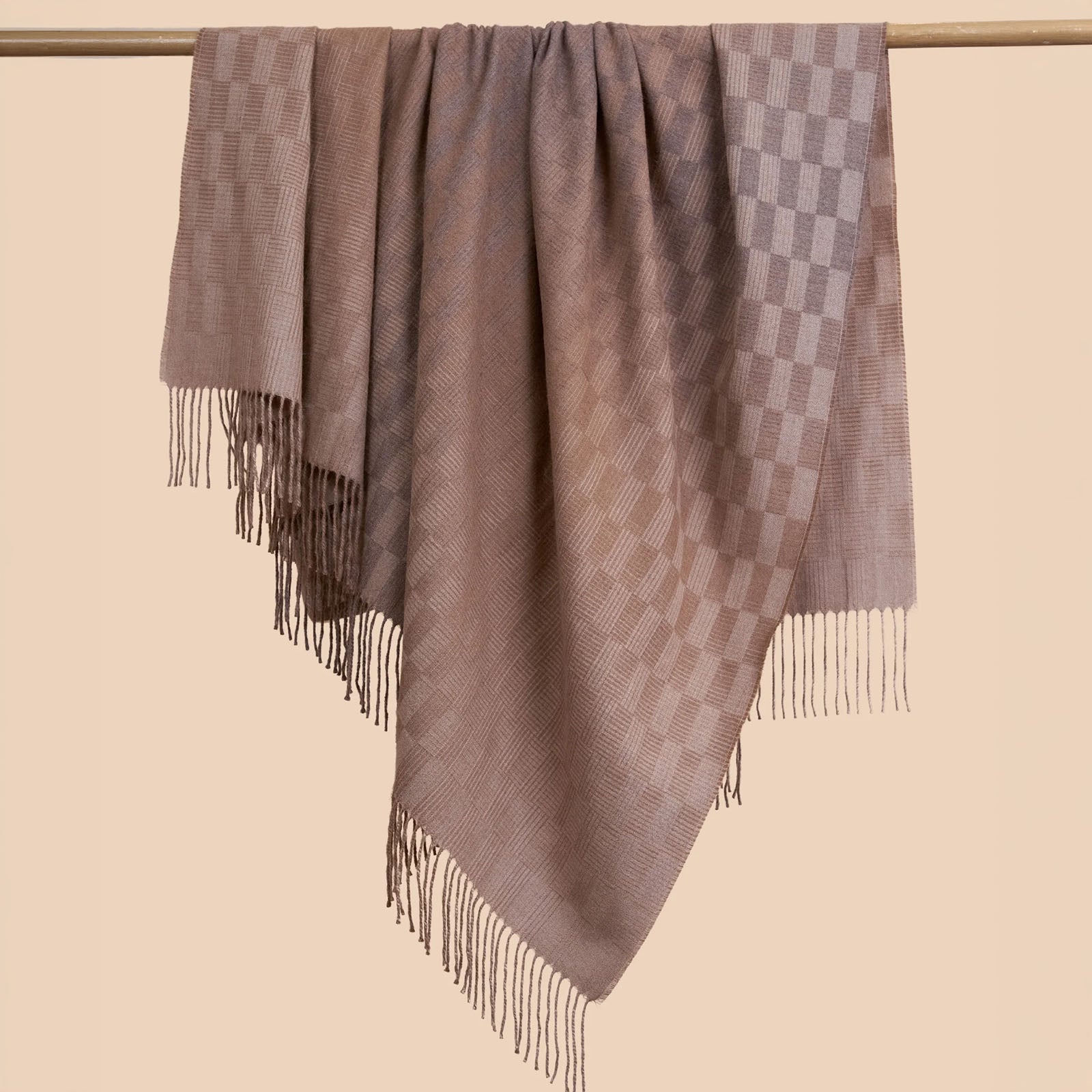 Ombre Mosaic Sateen Alpaca Throw Blanket